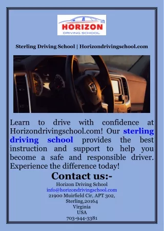 Sterling Driving School  Horizondrivingschool.com