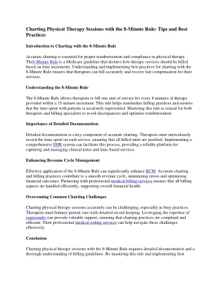 Charting Physical Therapy Sessions with the 8-Minute Rule Tips and Best Practices