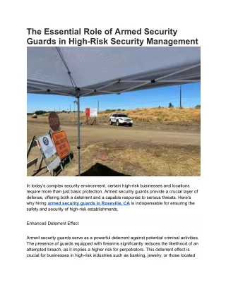 the essential role of armed security guards