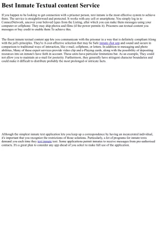 best inmate textual content service