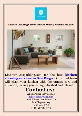 Kitchen Cleaning Services In San Diego  A1sparkling.com