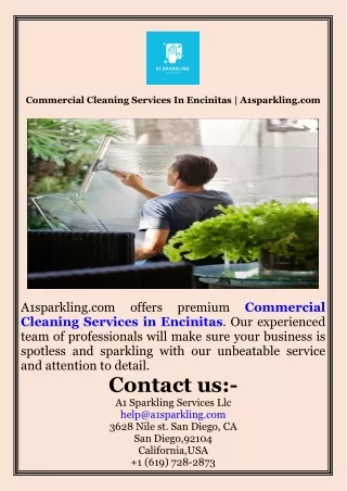 Commercial Cleaning Services In Encinitas  A1sparkling.com