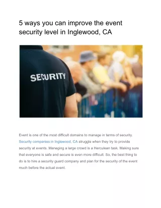 5 ways you can improve the event security level