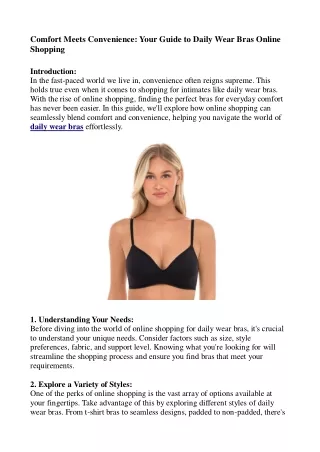 Comfort Meets Convenience Your Guide to Daily Wear Bras Online Shopping