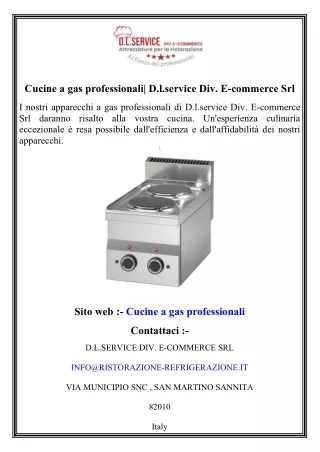 cucine a gas professionali d l service