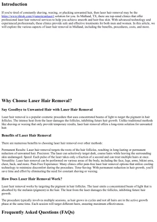 Professional Laser Hair Removal Services in Midland, TX