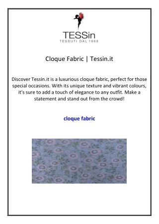 Cloque Fabric  Tessin.it