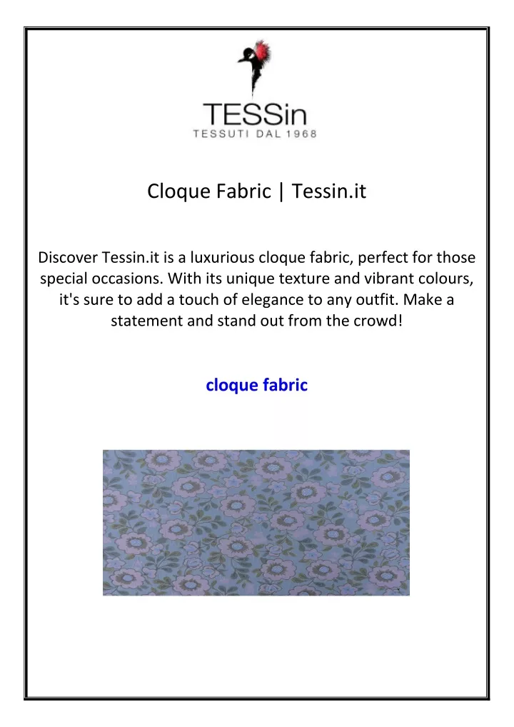 cloque fabric tessin it