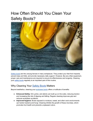 how often should you clean your safety boots