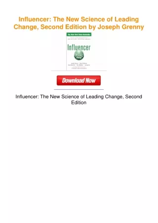Influencer: The New Science of Leading Change, Second Edition by Joseph