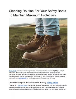 cleaning routine for your safety boots