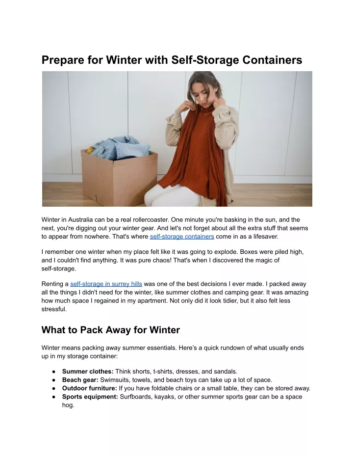 prepare for winter with self storage containers