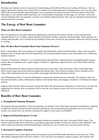 Raise Your Immune System with Beet Root Gummies