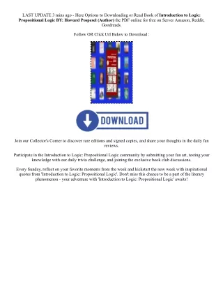 Download PDF Introduction to Logic: Propositional Logic By  Howard Pospesel (Aut