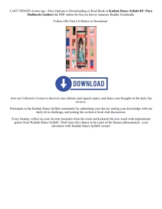[PDF/Kindle] Book Kathak Dance Syllabi By  Puru Dadheech (Author)  Full Episode
