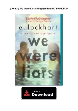 ( ReaD )  We Were Liars (English Edition) EPUB/PDF