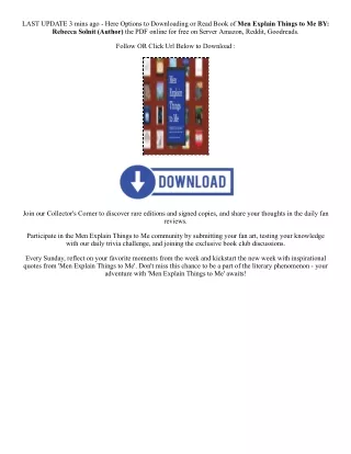 PDF [DOWNLOAD] Men Explain Things to Me By  Rebecca Solnit (Author)  Full Episod