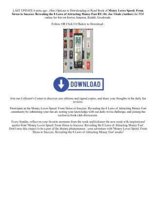 PDF [Download] Money Loves Speed: From Stress to Success: Revealing the 8 Laws o