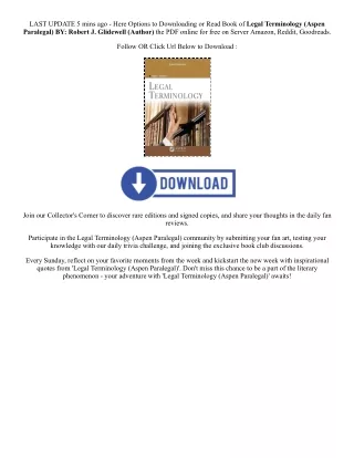 [PDF EPUB] Download Legal Terminology (Aspen Paralegal) By  Robert J. Glidewell