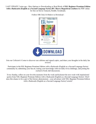 [Pdf/ePub] ESL Beginner Premium Edition with e-flashcards (English as a Second L