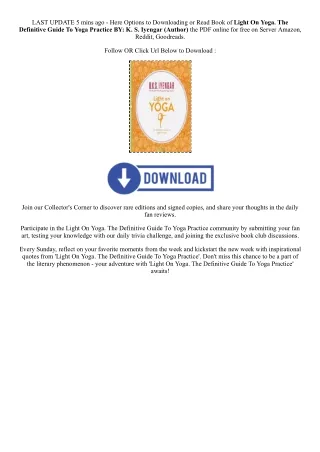 [PDF EPUB] Download Light On Yoga. The Definitive Guide To Yoga Practice By  K.