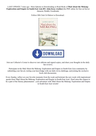 [Pdf/ePub] Mad About the Mekong: Exploration and Empire in South-East Asia By  J