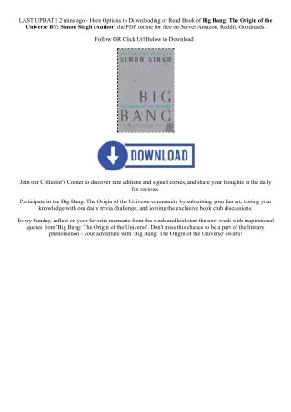 [PDF EPUB] Download Big Bang: The Origin of the Universe By  Simon Singh (Author