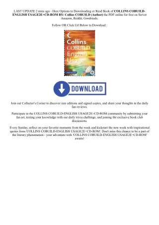 [PDF EPUB] Download COLLINS COBUILD-ENGLISH USAGE2E CD-ROM By  Collins COBUILD (