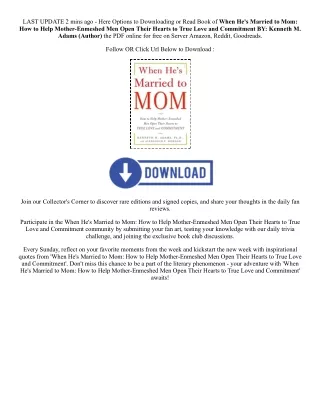 DOWNLOAD [EPub] When He's Married to Mom: How to Help Mother-Enmeshed Men Open T