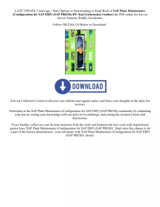 [PDF/Kindle] Book SAP Plant Maintenance (Configuration for SAP ERP) (SAP PRESS)
