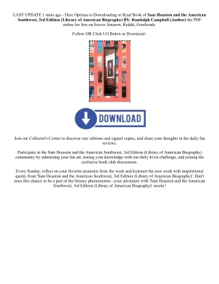 DOWNLOAD [EPub] Sam Houston and the American Southwest, 3rd Edition (Library of