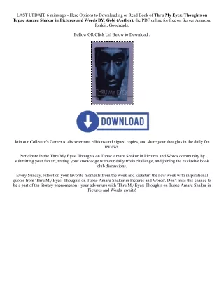 Download PDF Thru My Eyes: Thoughts on Tupac Amaru Shakur in Pictures and Words