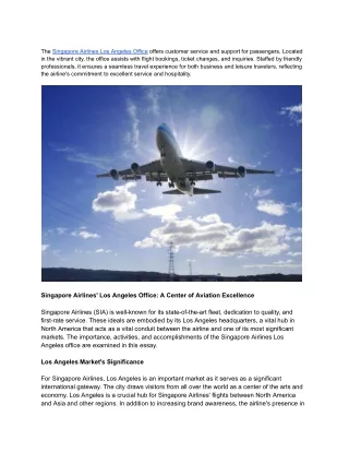 Singapore Airlines Los Angeles Office