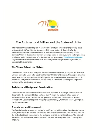 The Architectural Brilliance of the Statue of Unity