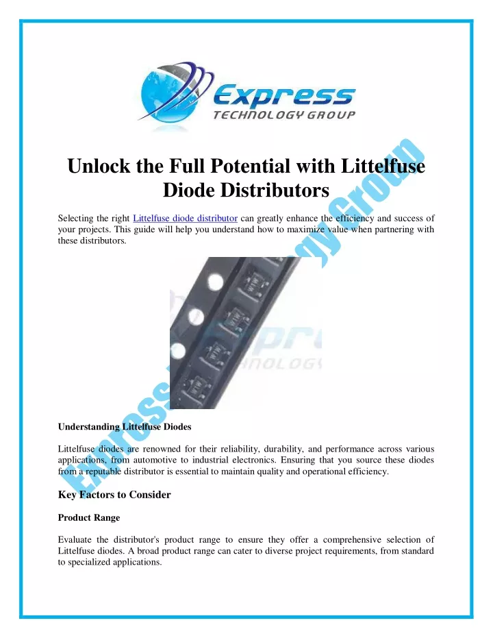 unlock the full potential with littelfuse diode