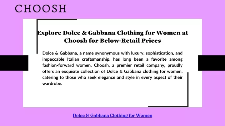 explore dolce gabbana clothing for women