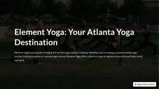 Element Yoga Teacher Training Atlanta