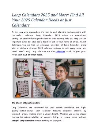 lang calendars 2025 and more find all your 2025