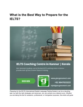 What is the Best Way to Prepare for the IELTS