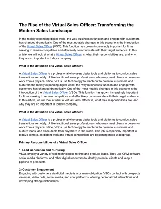 the rise of the virtual sales officer