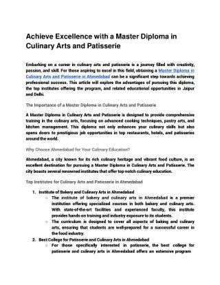 Achieve Excellence with a Master Diploma in Culinary Arts and Patisserie.docx