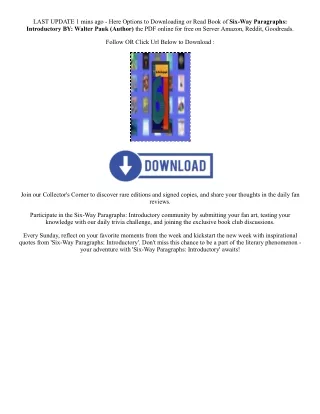 PDF [Download] Six-Way Paragraphs: Introductory By  Walter Pauk (Author)  Full E