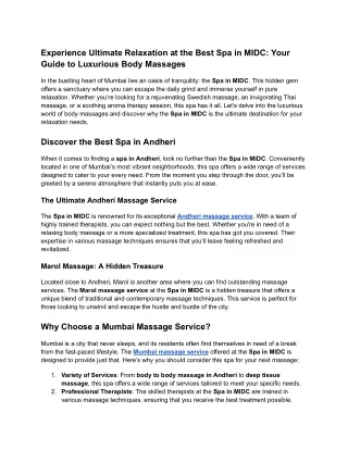 experience ultimate relaxation at the best