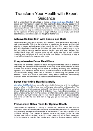 transform your health with expert guidance