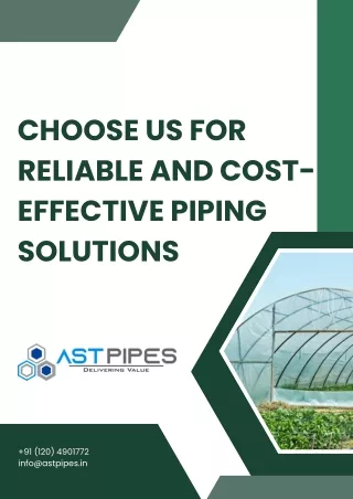 Choose us for Reliable and Cost-Effective Piping Solutions