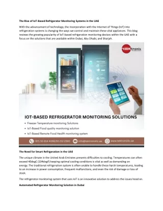 the rise of iot based refrigerator monitoring