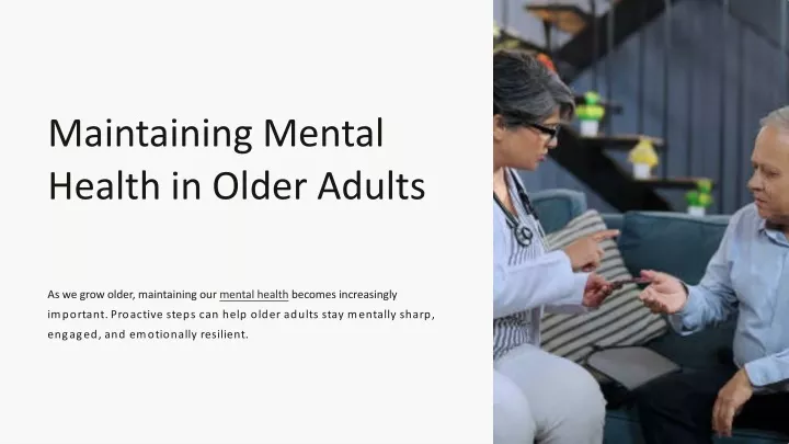 maintaining mental health in older adults