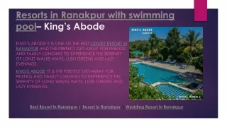 Resort in Ranakpur with swimming pool - Kings Abode