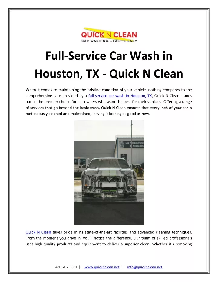 full service car wash in houston tx quick n clean