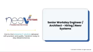 Senior Workday Engineer _ Architect - Hiring _ Neev